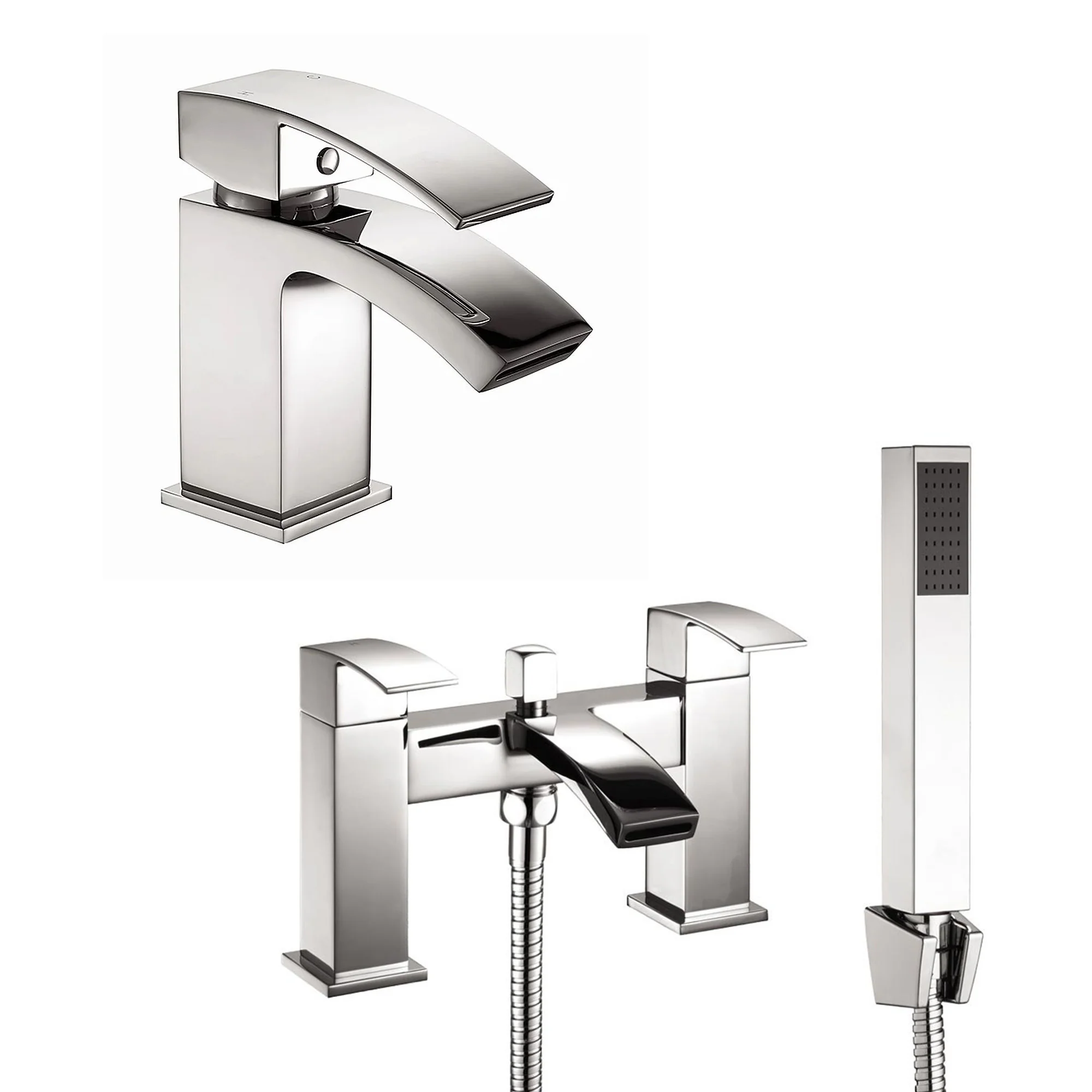 Pimlico Mini Mono Basin Mixer & Bath Shower Mixer Packs - Chrome