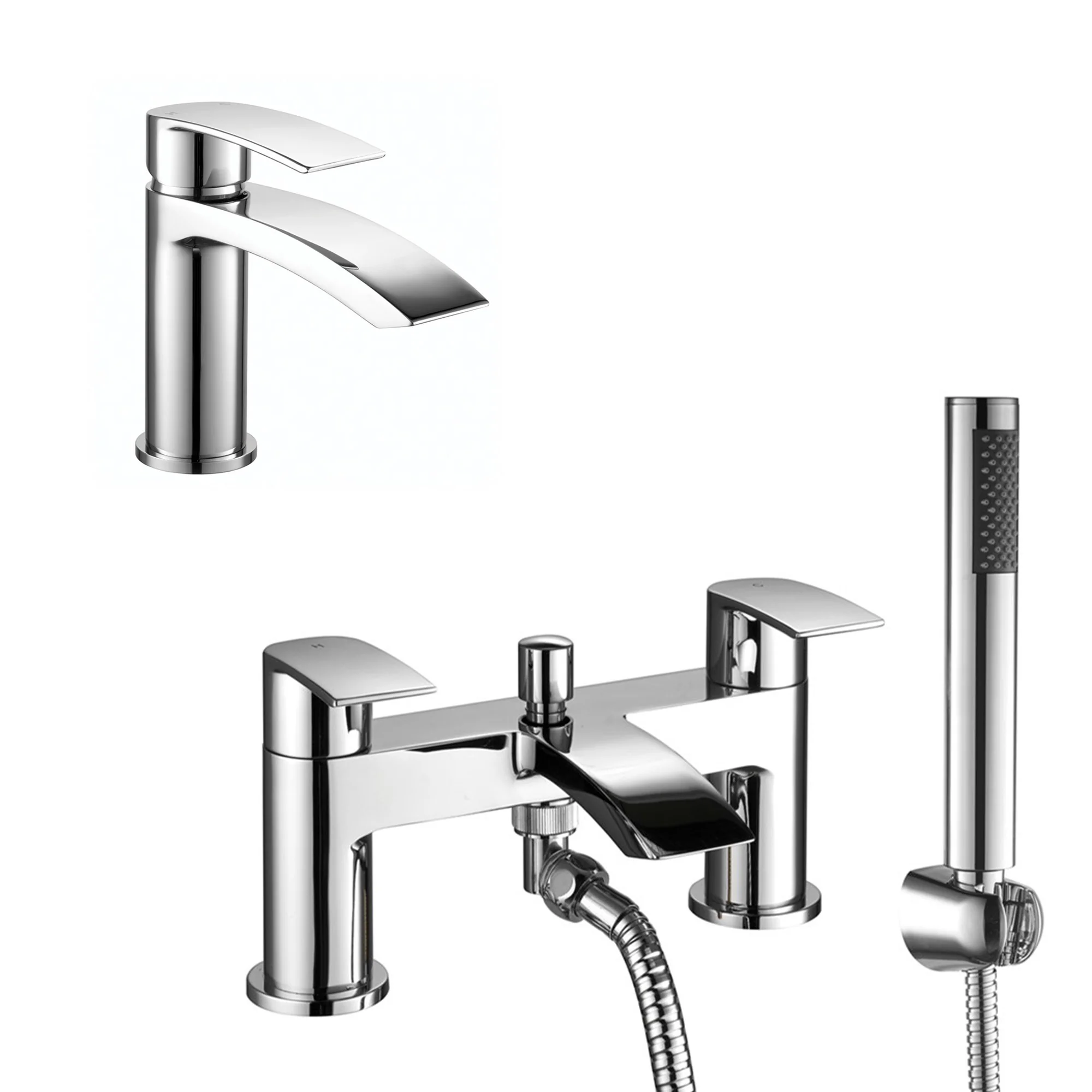 Portobello Mono Basin Mixer & Bath Shower Mixer Packs - Chrome