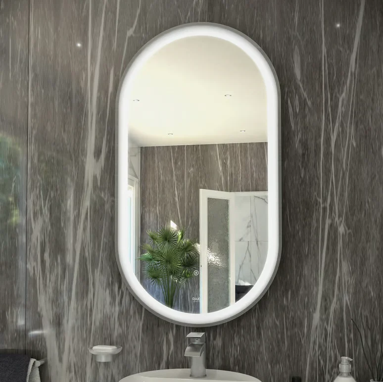 Rak Art Oval LED Illuminated Mirror With Demister - 550 x 1000mm