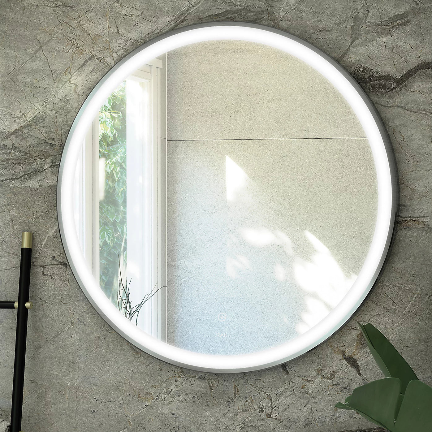 RAK Art Round LED Illuminated Mirror With Demister 800 x 800mm - Image 3
