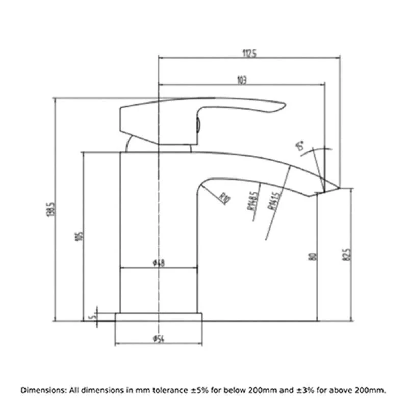 RAK Curve Black Mono Basin Mixer Tap - Image 2