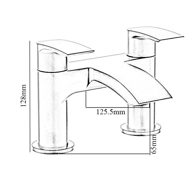 RAK Curve Chrome Bath Shower Mixer Tap - Image 2