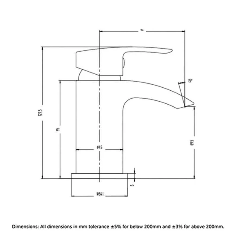 RAK Curve Mini Mono Basin Mixer Tap - Image 2