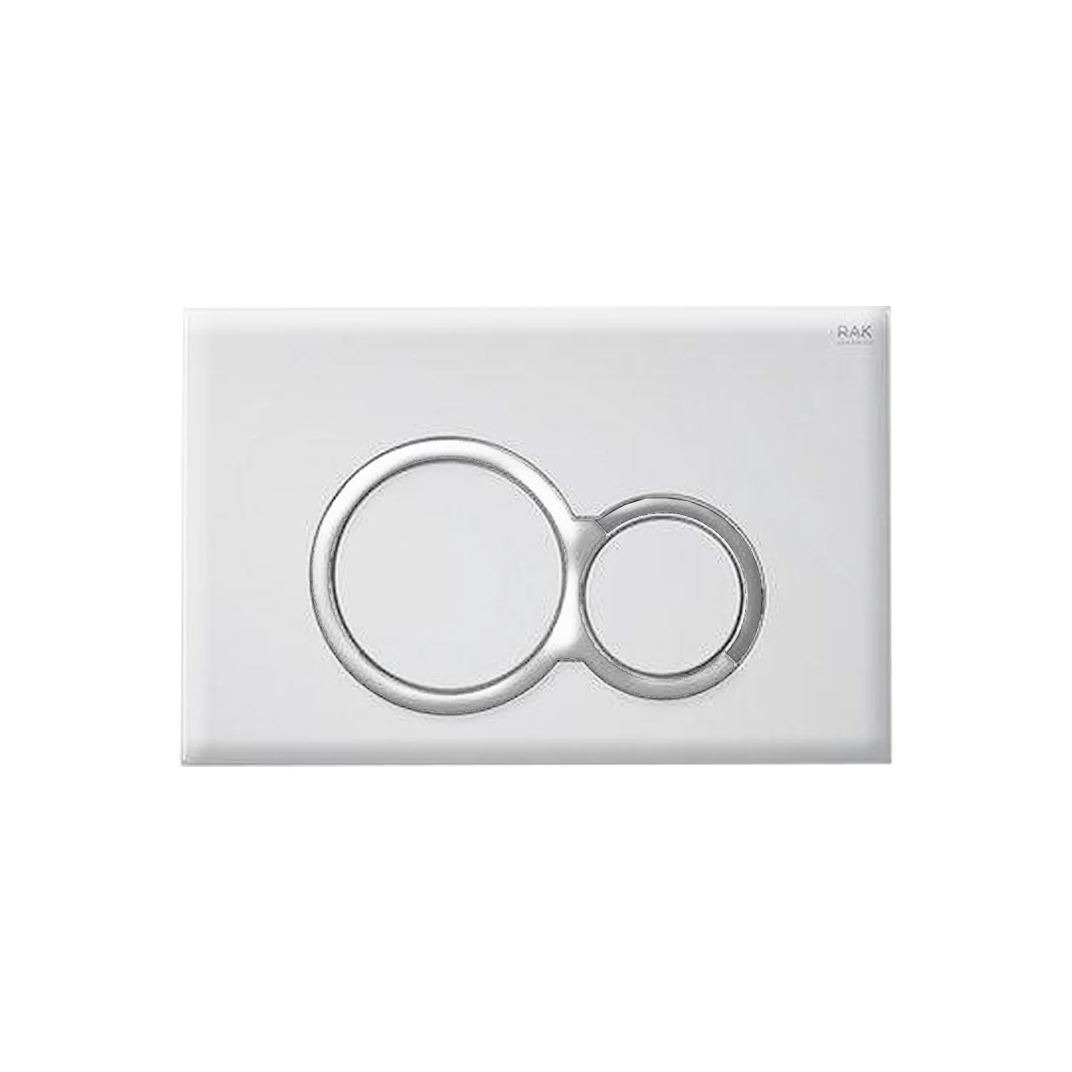 RAK Ecofix Polished Chrome Surronding Round Dual Flush Plate - White
