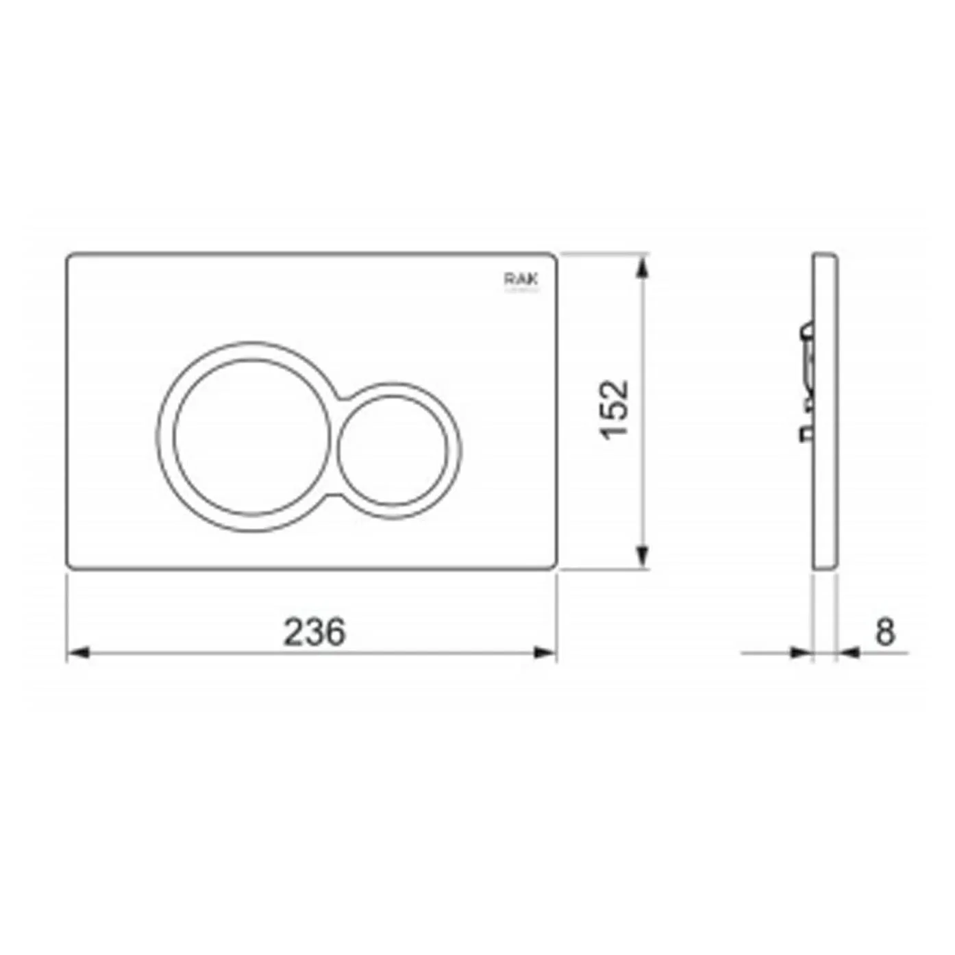 RAK Ecofix Polished Chrome Surronding Round Dual Flush Plate - White - Image 2