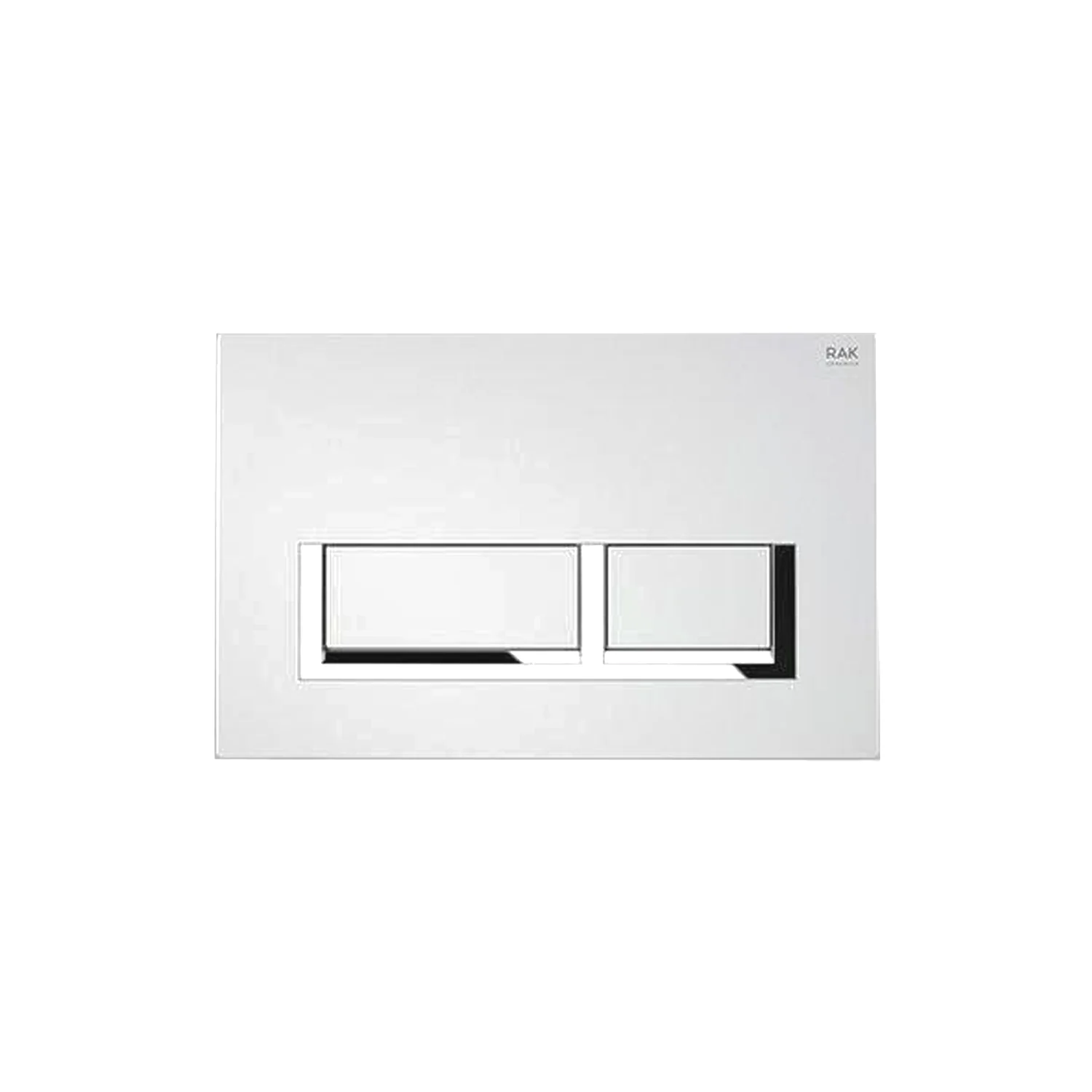 RAK Ecofix Polished Surrounding Rectangular Dual Flush Plate - Matt Chrome
