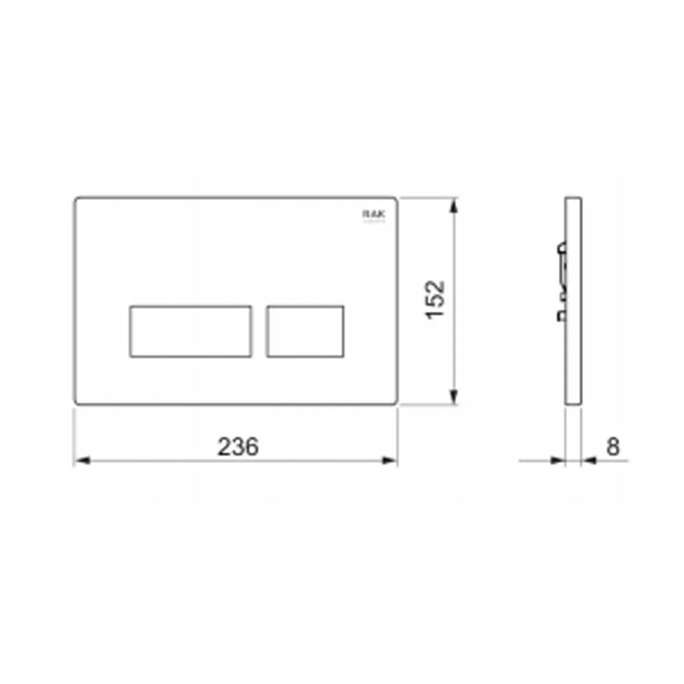 RAK Ecofix White Rectangular Dual Flush Plate - Image 2