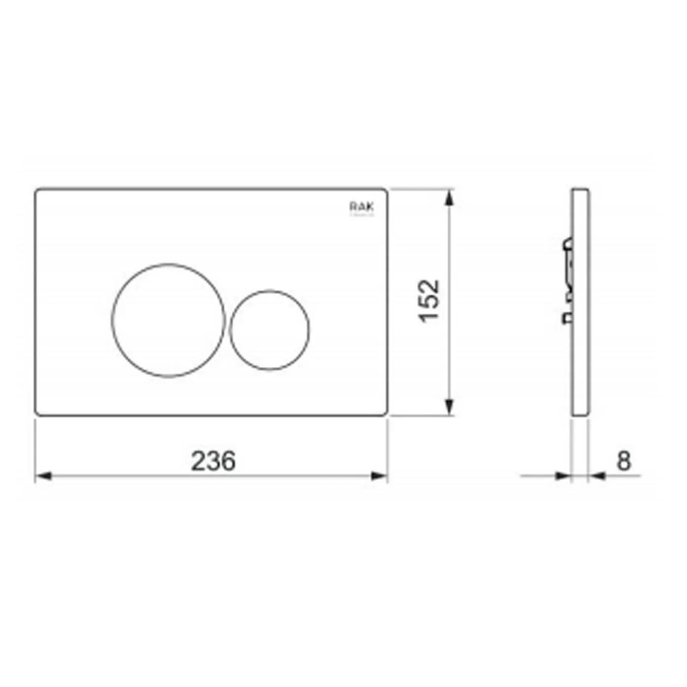 RAK Ecofix White Round Dual Flush Plate - Image 2