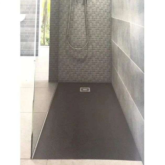 RAK Feeling Rectangular 1200 x 800mm Stone Shower Tray - Solid Black - Image 2