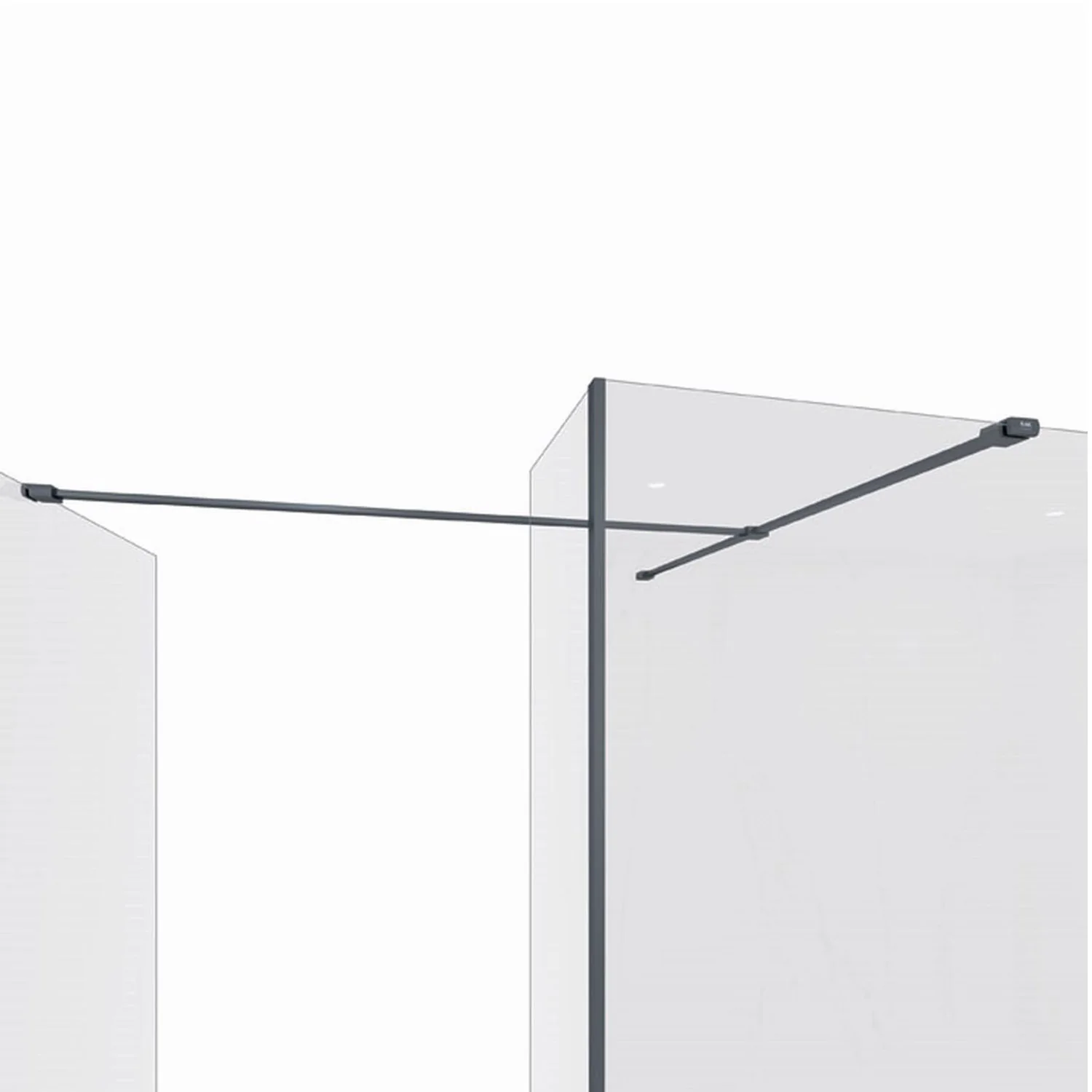 RAK Feeling Side Panel Fixing Kit with Bracing Bar and T Connector - Black