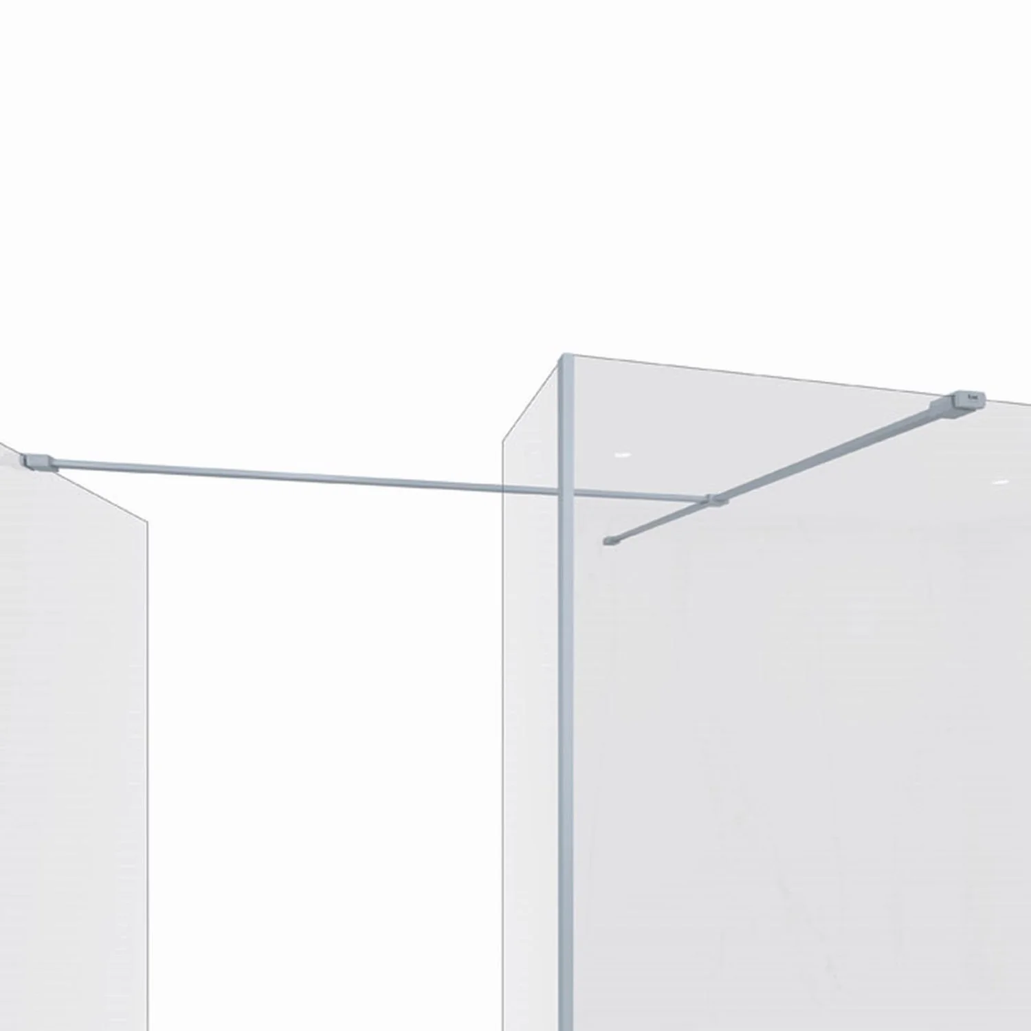 RAK Feeling Side Panel Fixing Kit with Bracing Bar and T Connector - Grey