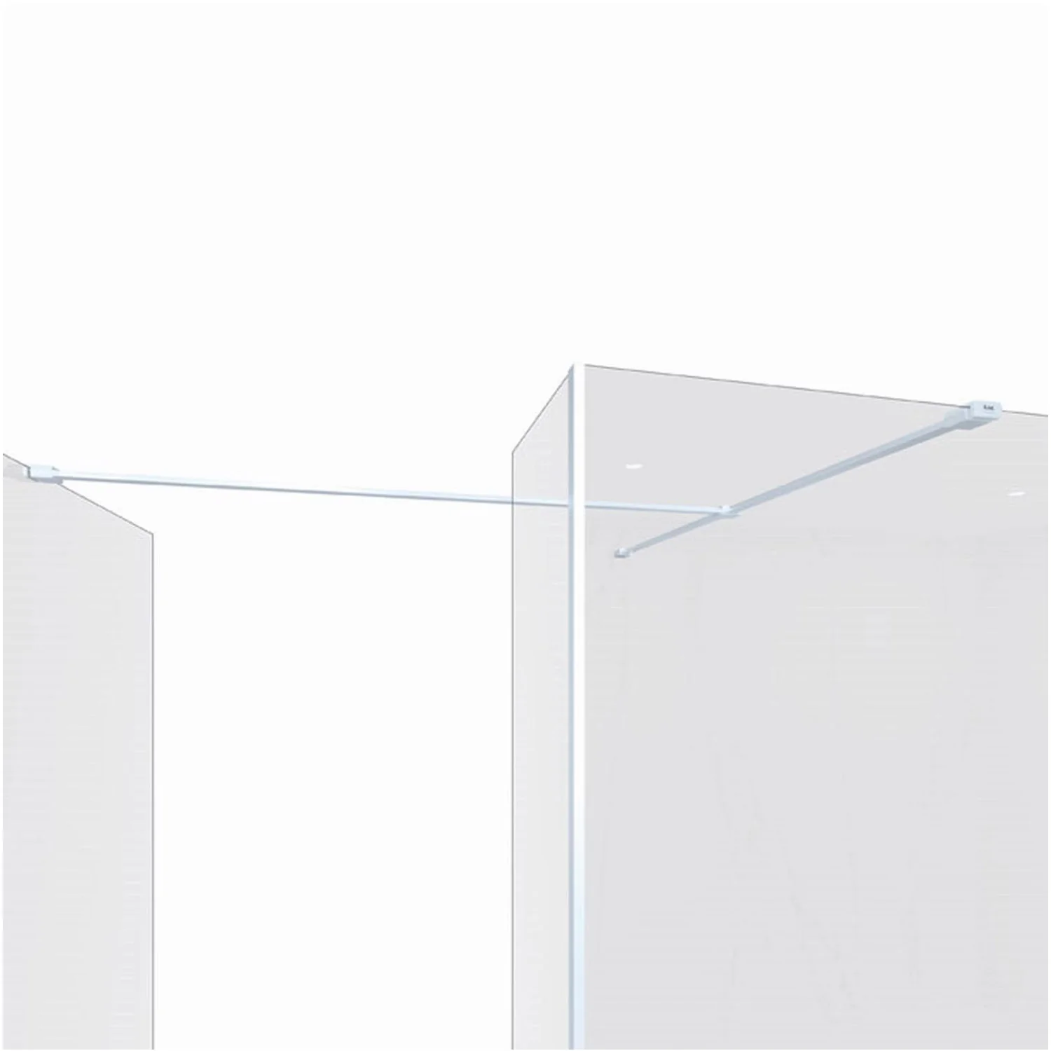 RAK Feeling Side Panel Fixing Kit with Bracing Bar and T Connector - White