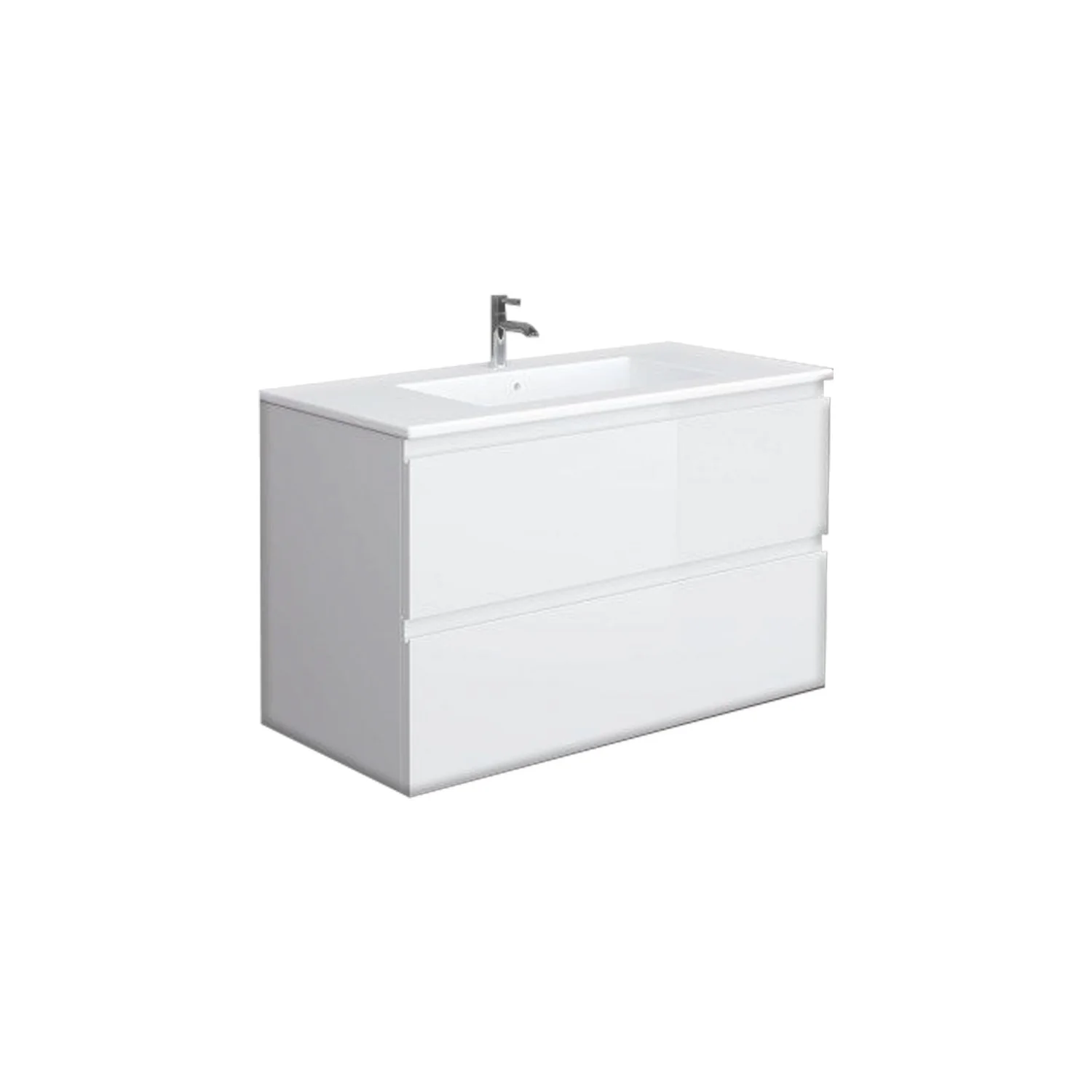 RAK Joy 1000mm Wall Hung Vanity Unit with Basin - Pure White