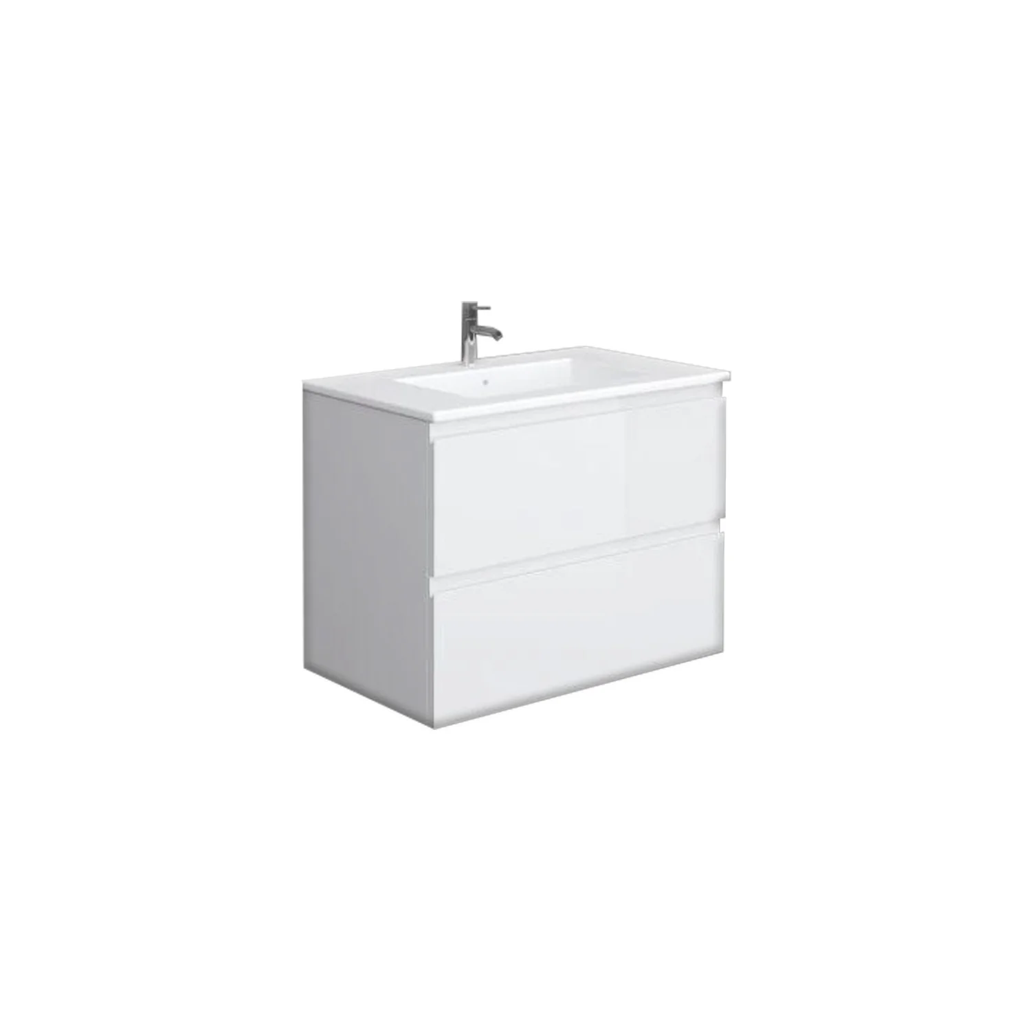 RAK Joy 800mm Wall Hung Vanity Unit with Basin - Pure White