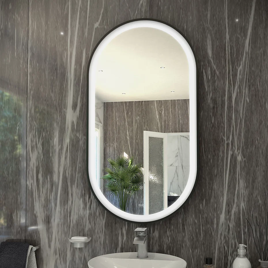 RAK Picture Oval LED Illuminated Mirror - 450 x 1000mm