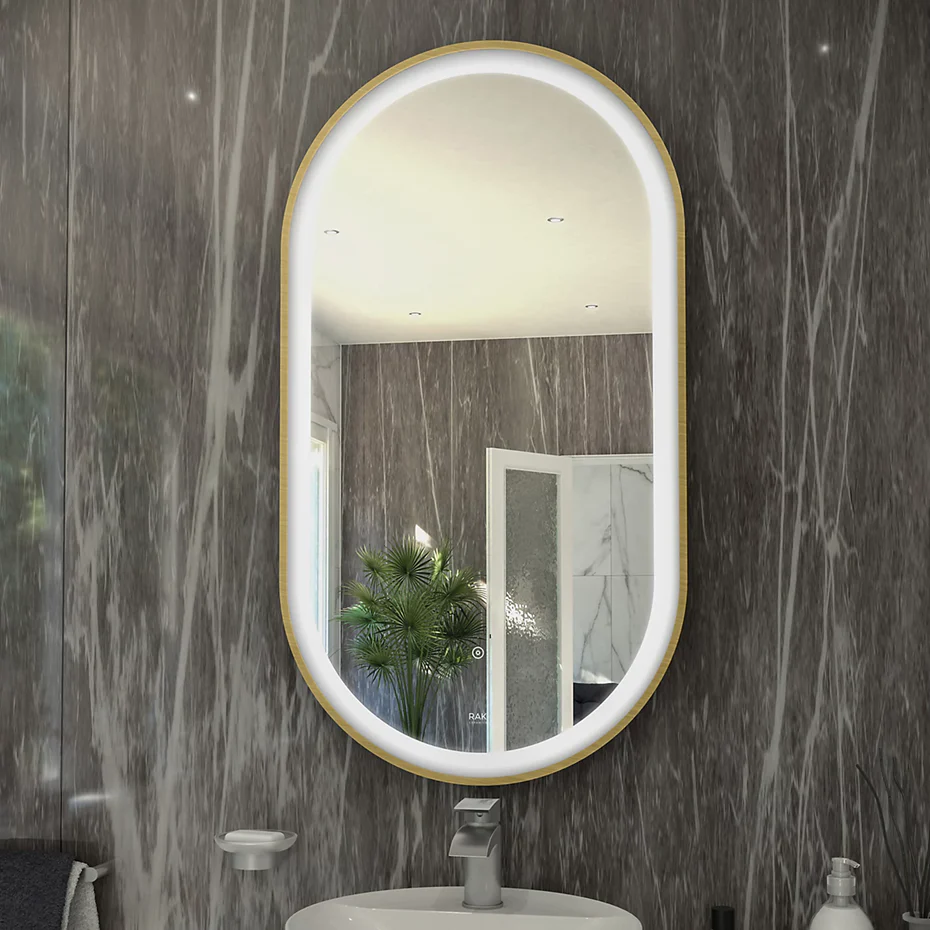 RAK Picture Oval LED Illuminated Mirror - 550 x 1000mm - Image 4