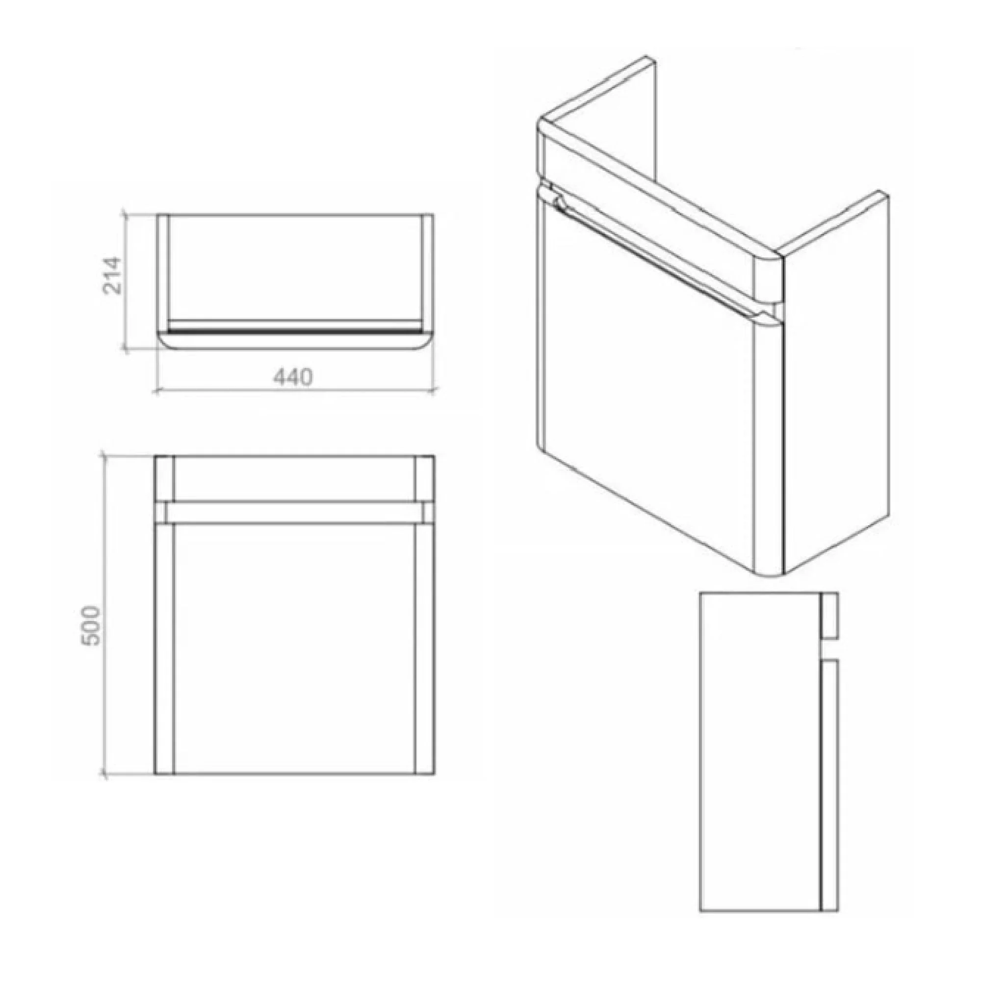 RAK Resort 450mm Cloakroom Basin Unit & Slimline Basin - Matt White - Image 4