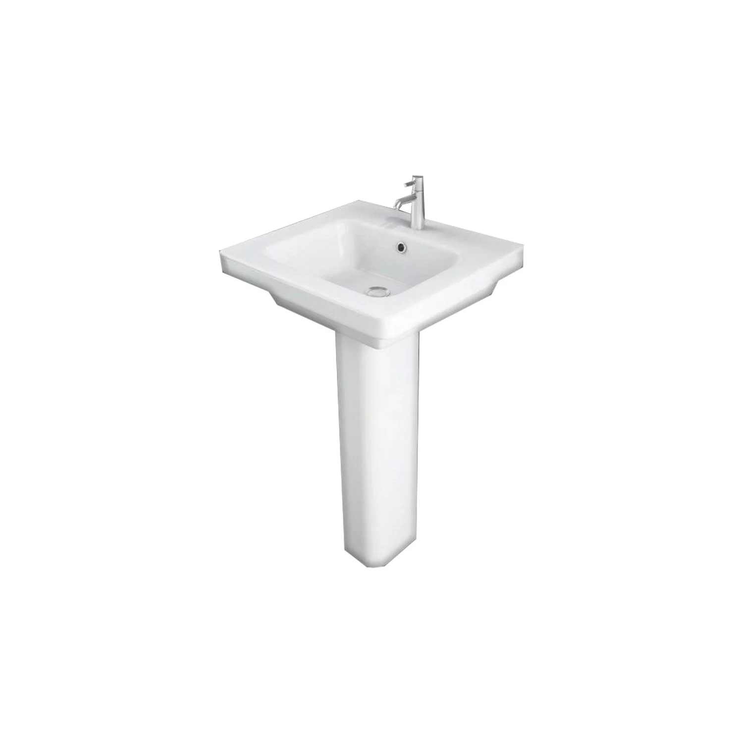 RAK Resort 500mm 1 Tap Hole Wash Basin & Full Pedestal