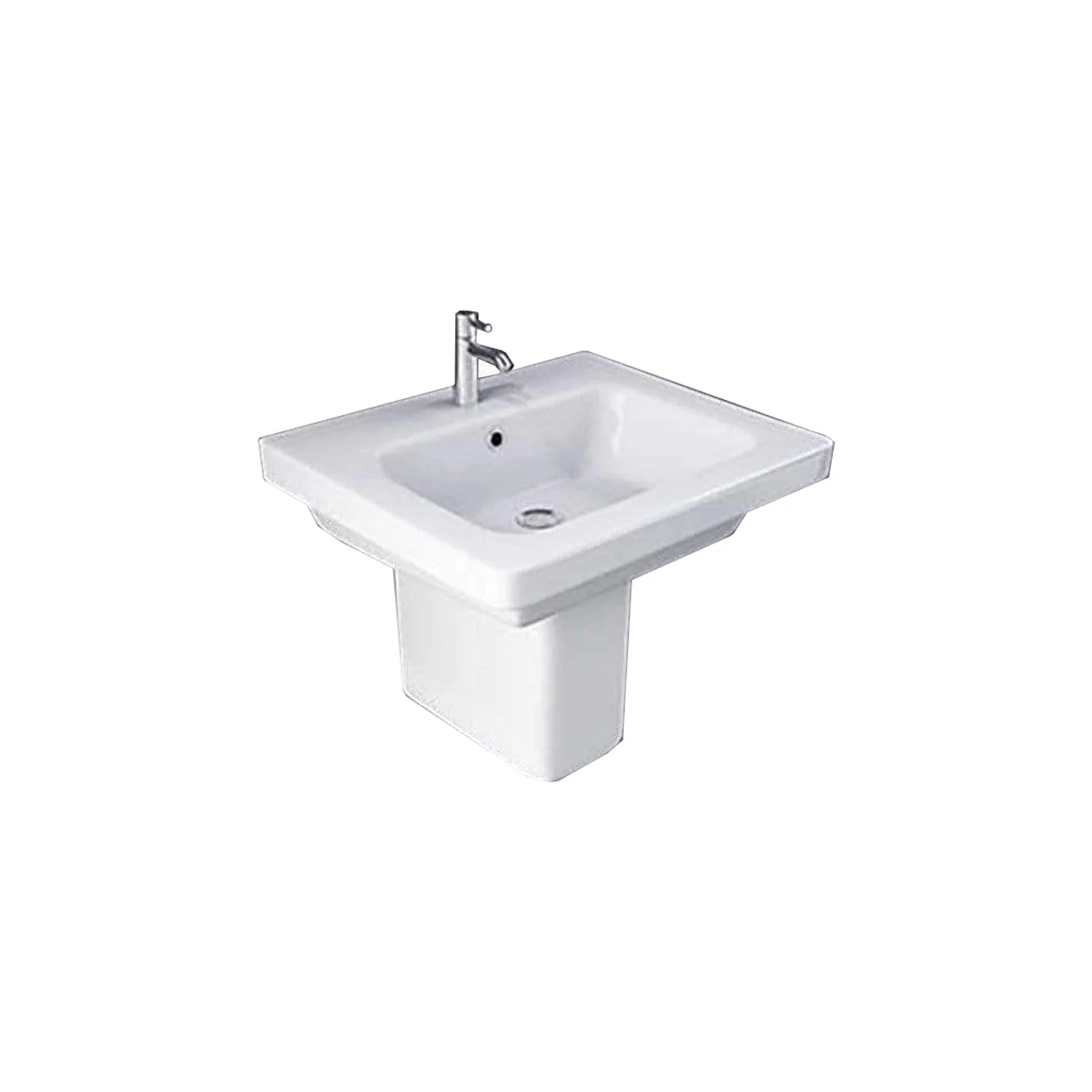 RAK Resort 550mm 1 Tap Hole Wash Basin & Semi Pedestal
