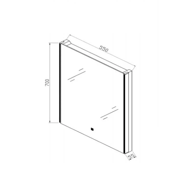RAK Resort 700mm x 550mm Illuminated Mirror & Demister Pad - Image 2