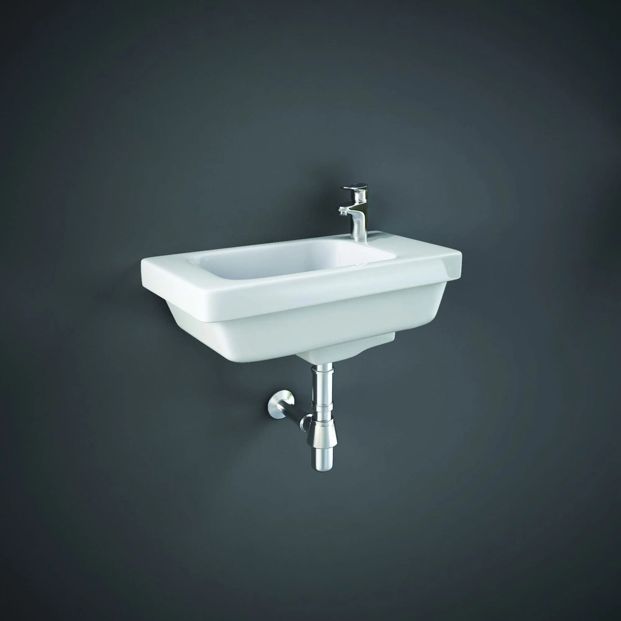 Rak Resort Right Handed 450mm 1 Tap Hole Wall Hung Basin - Image 3