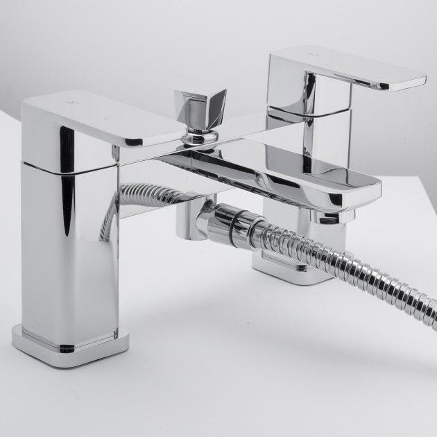 RAK Square Bath Shower Mixer Tap Deck Mounted Chrome - Image 2