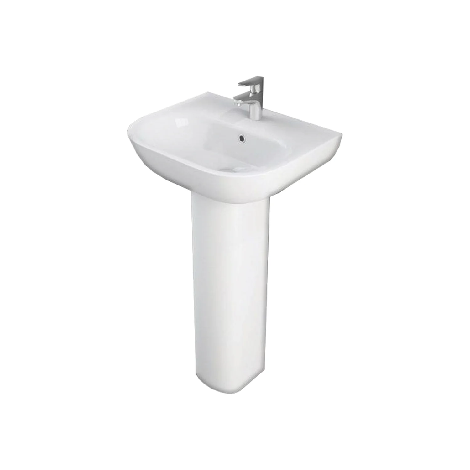 RAK Tonique 550mm Basin & Full Pedestal 1 Tap Hole