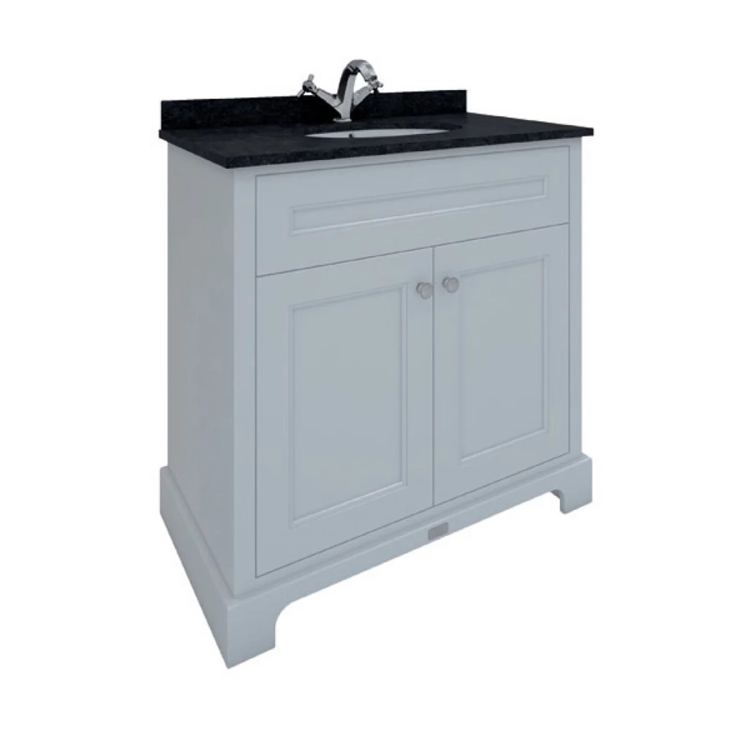 RAK Washington 800mm Traditional Floor Standing 2-Door Basin Vanity Unit - White