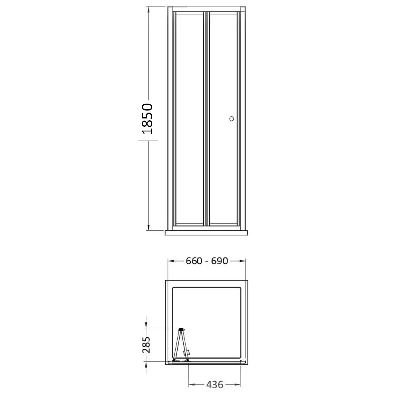 Ralus6 Bifold Door 1850 x 700mm - Matt Black - Image 3
