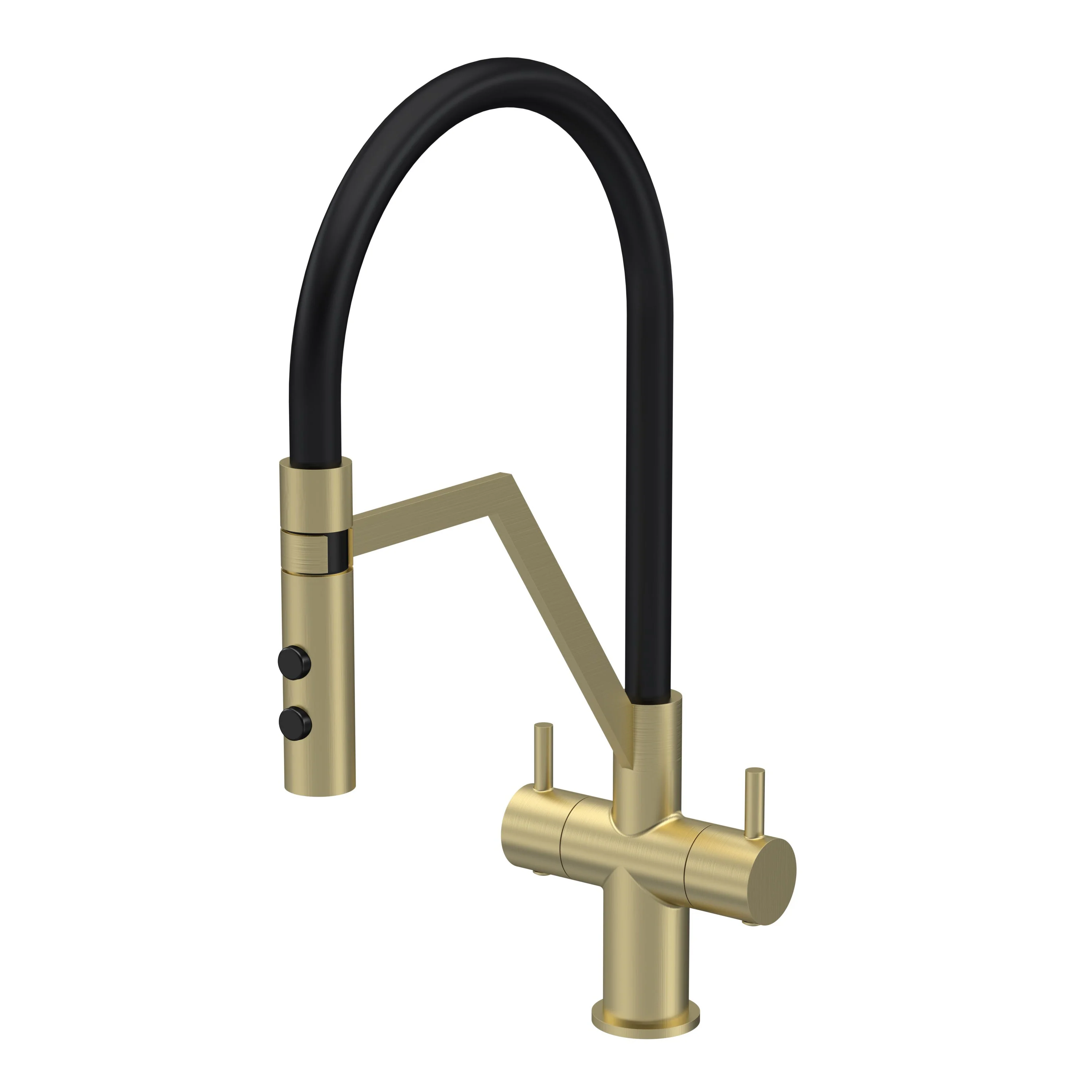 Ravi Mono Dual Lever Brushed Brass - Brushed Brass