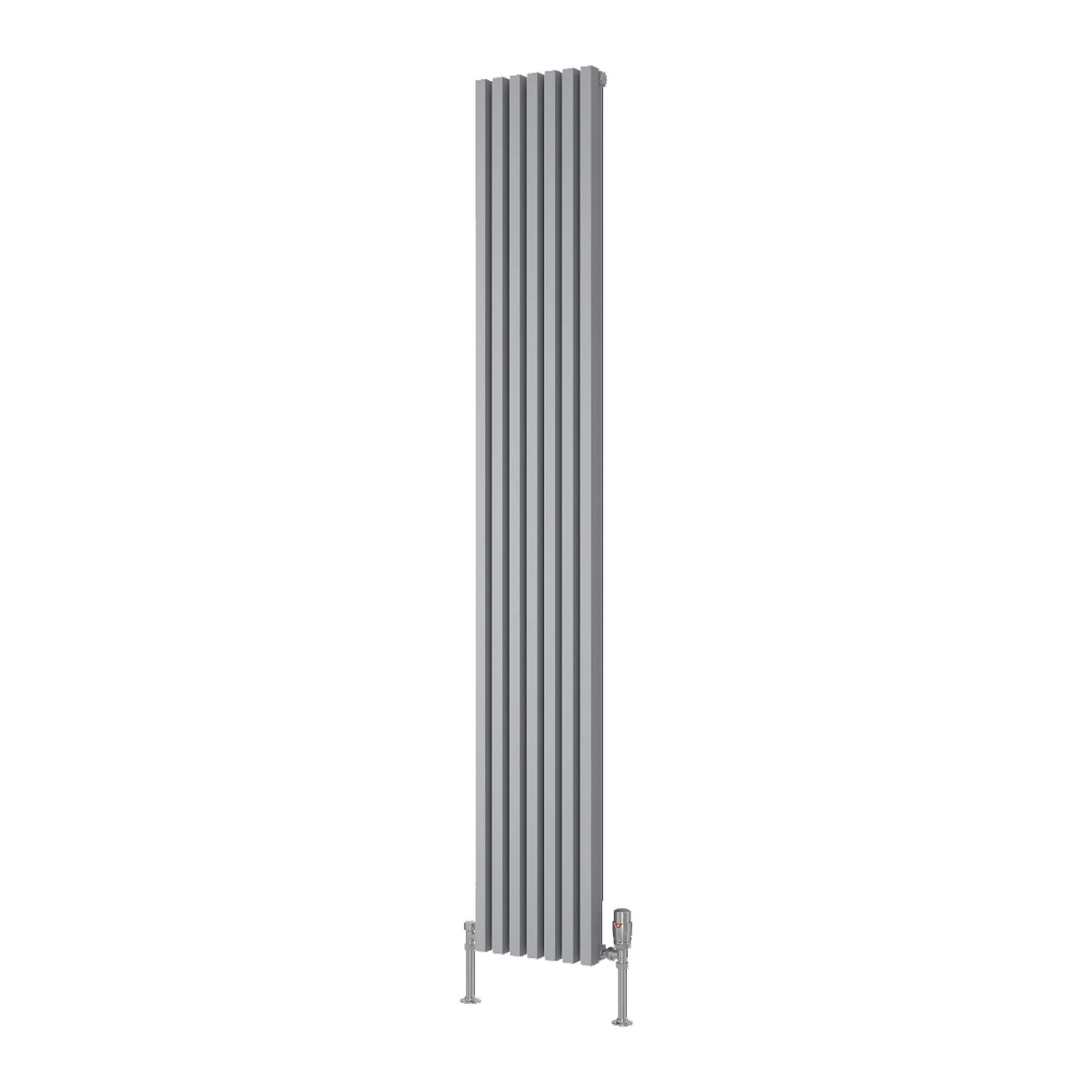 Reina Albano Vertical Aluminium Radiator - 1800 x 270mm - Silver
