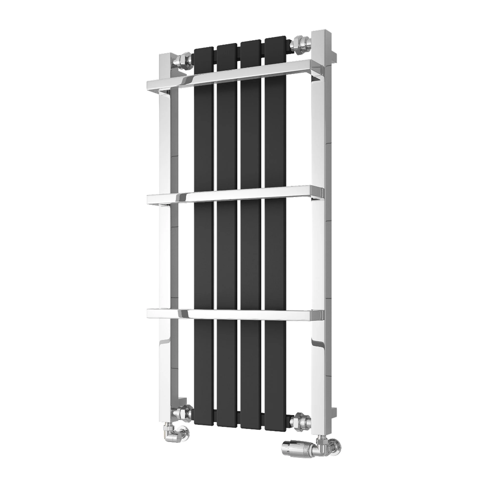 Reina Ashen Designer Radiator Towel Rail - 1000 x 490mm - Black - Image 2