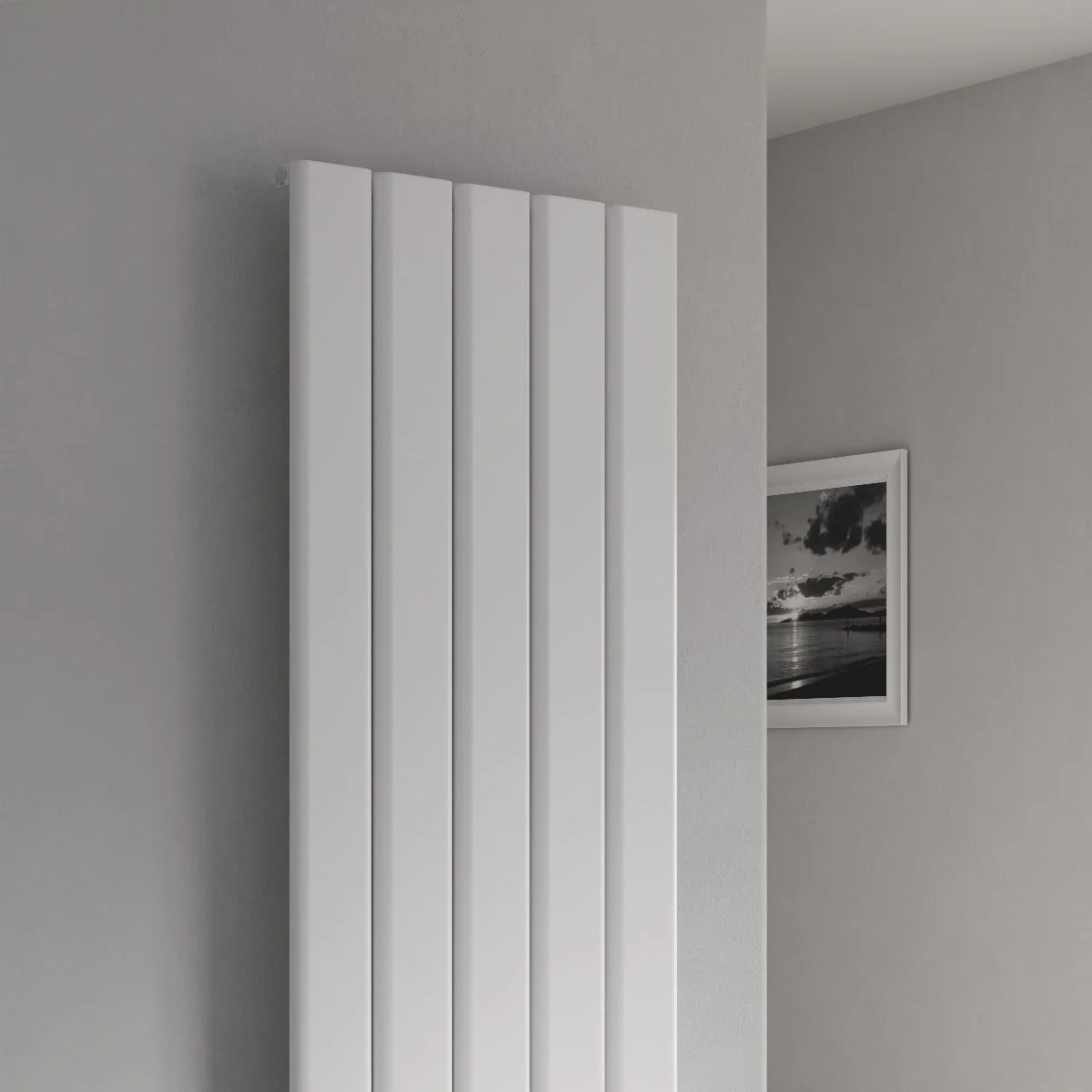 Reina Caldaro Vertical Aluminium Radiator - 1800 x 370mm - White - Image 2