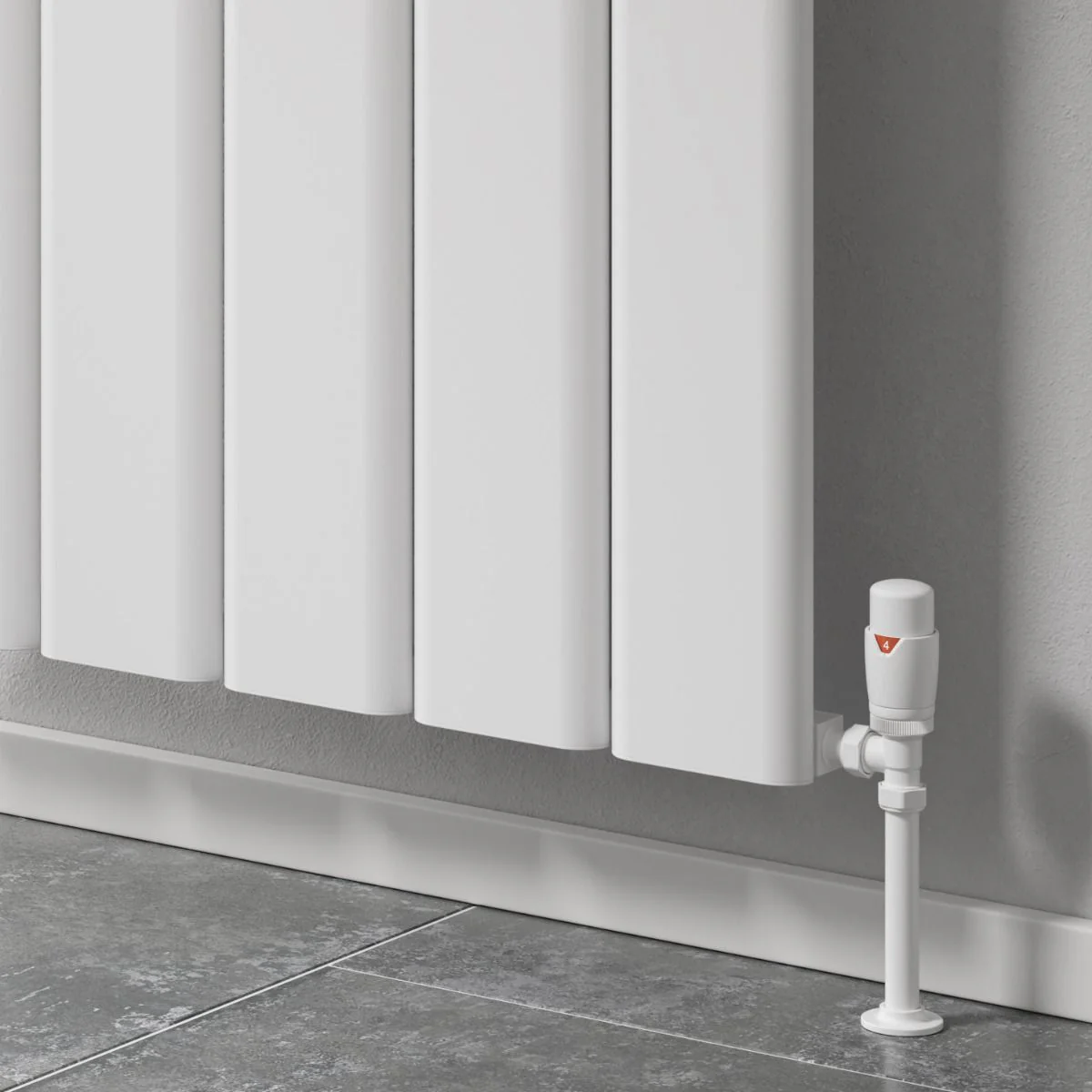 Reina Caldaro Vertical Aluminium Radiator - 1800 x 370mm - White - Image 3