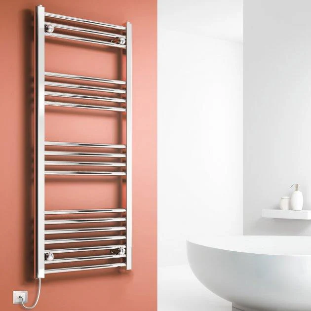 Reina Capo 1200 x 400mm Electric Straight Chrome Heated Towel Rail