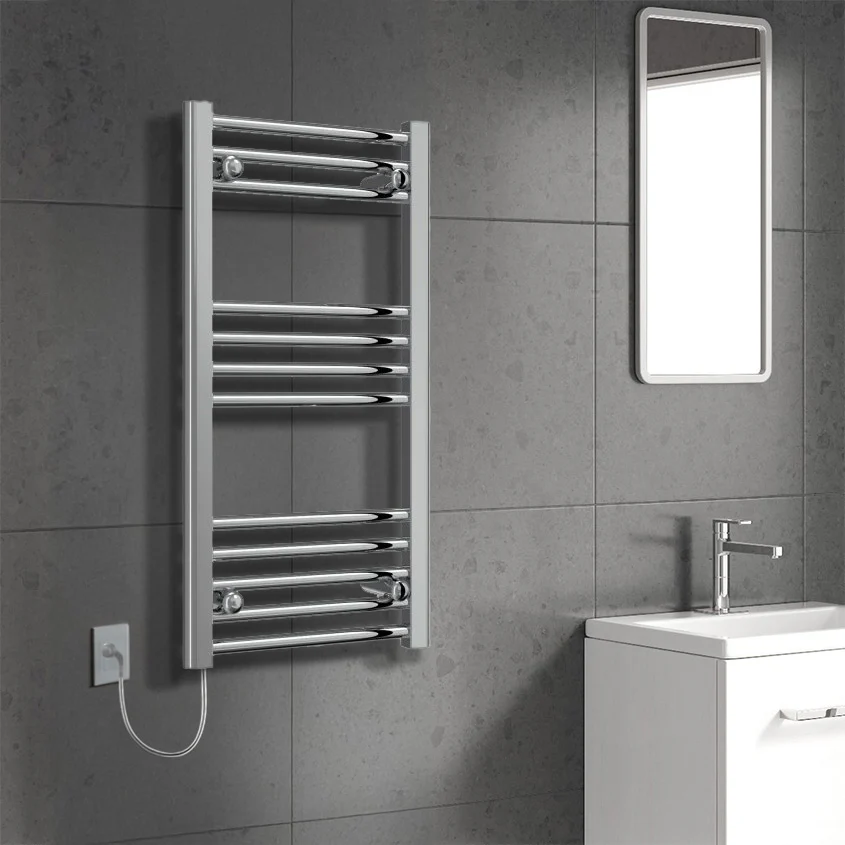 Reina Capo Vertical Flat Electric Towel Rail - 1000 x 400mm - Chrome - Image 2