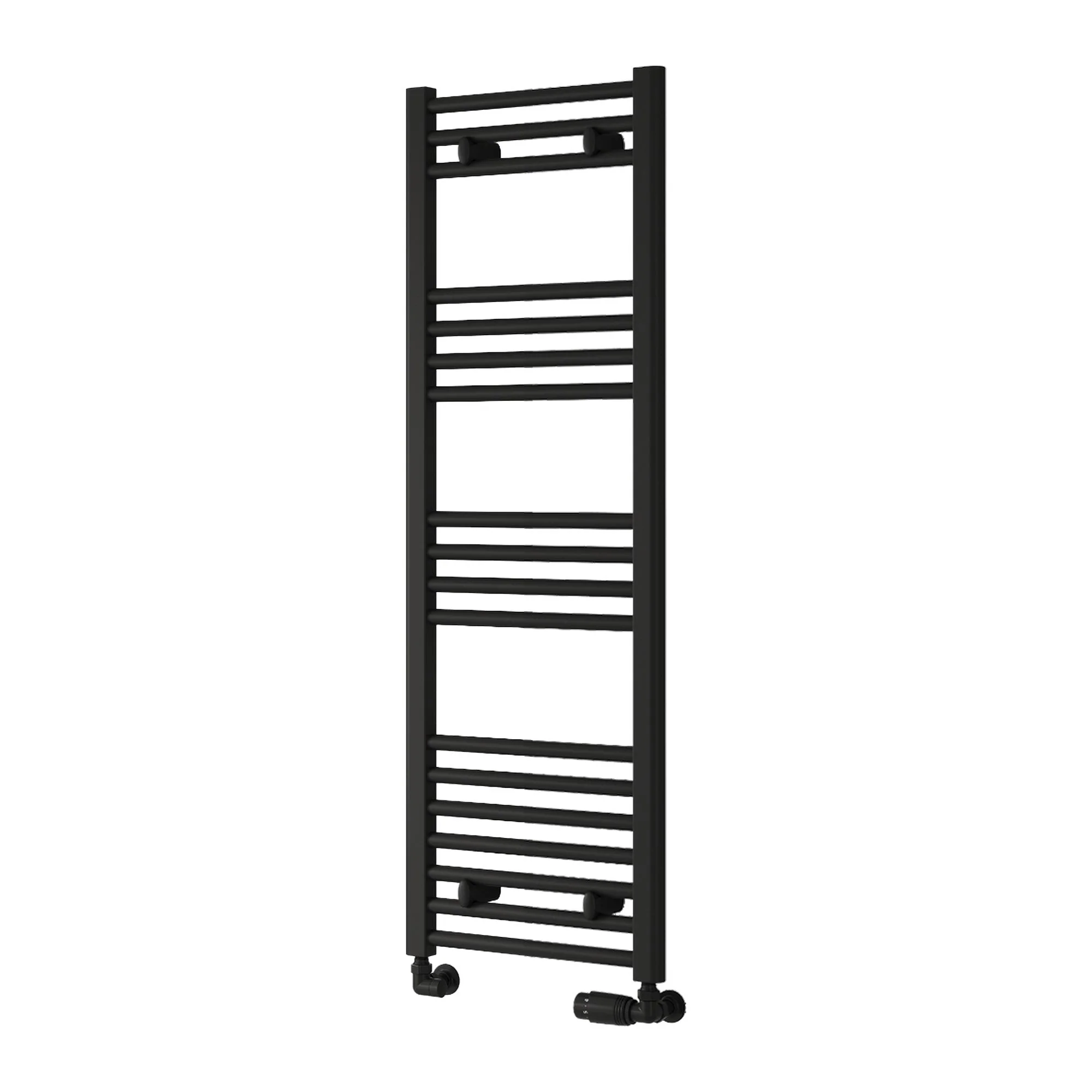 Reina Capo Vertical Flat Straight Heated Towel Rail - 1200 x 400mm - Black