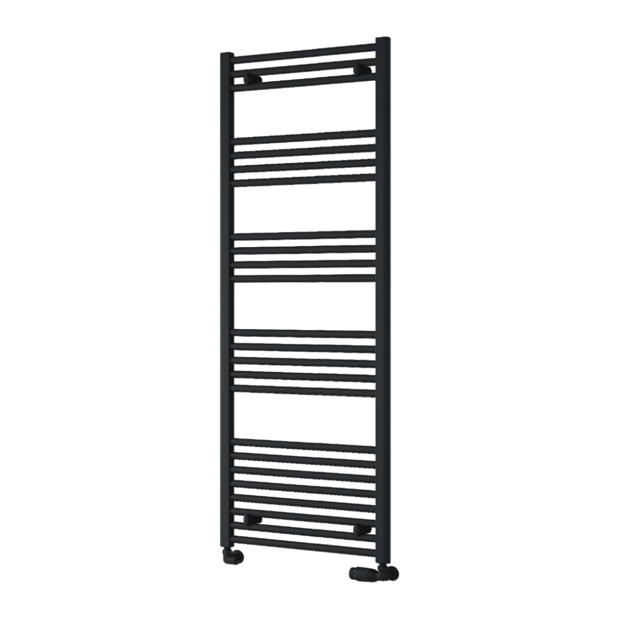 Reina Capo Vertical Flat Straight Heated Towel Rail - 1600 x 600mm - Black