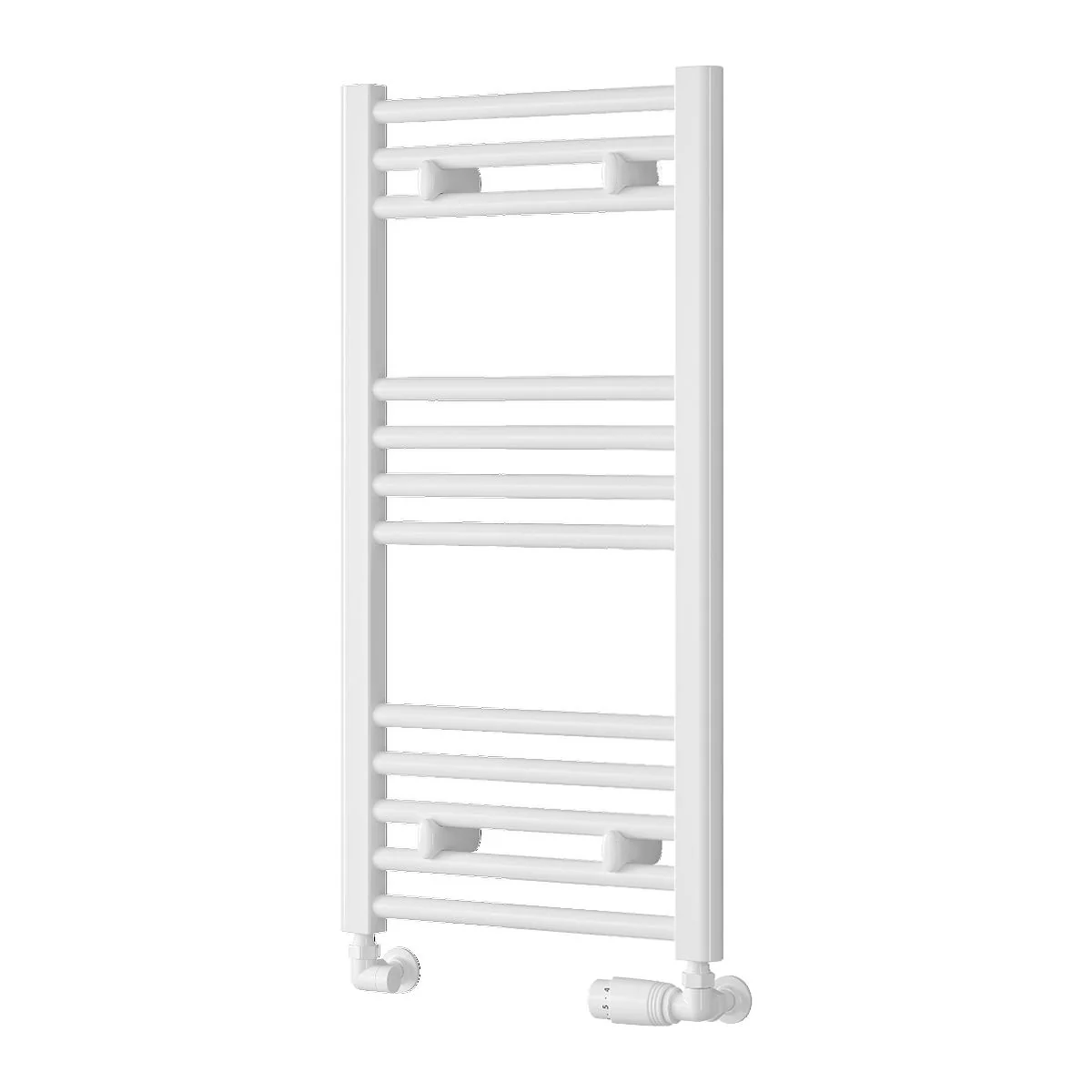 Reina Capo Vertical Flat Straight Heated Towel Rail - 800 x 400mm - White