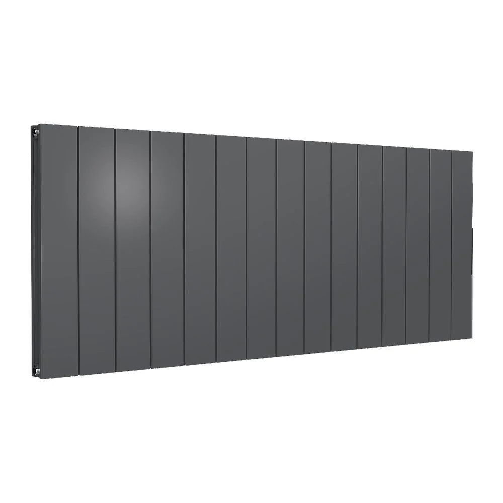 Reina Casina Horizontal Aluminium Radiator - Double / 600 x 1420mm - Anthracite