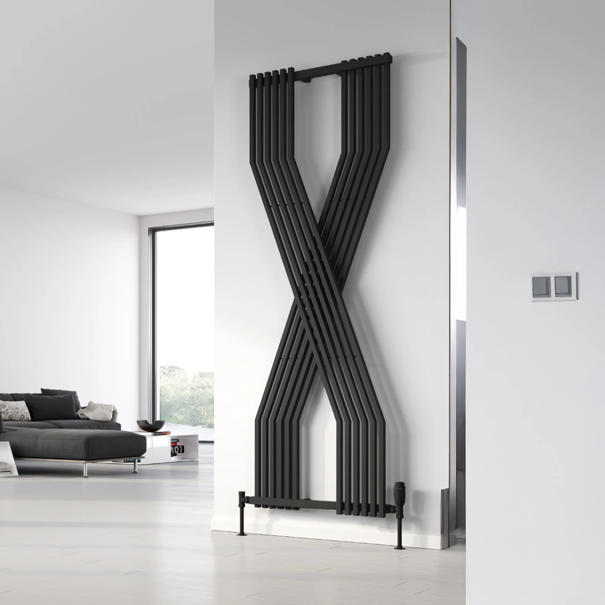 Reina Coredo Vertical Designer Radiator - 1760 x 620mm - Anthracite