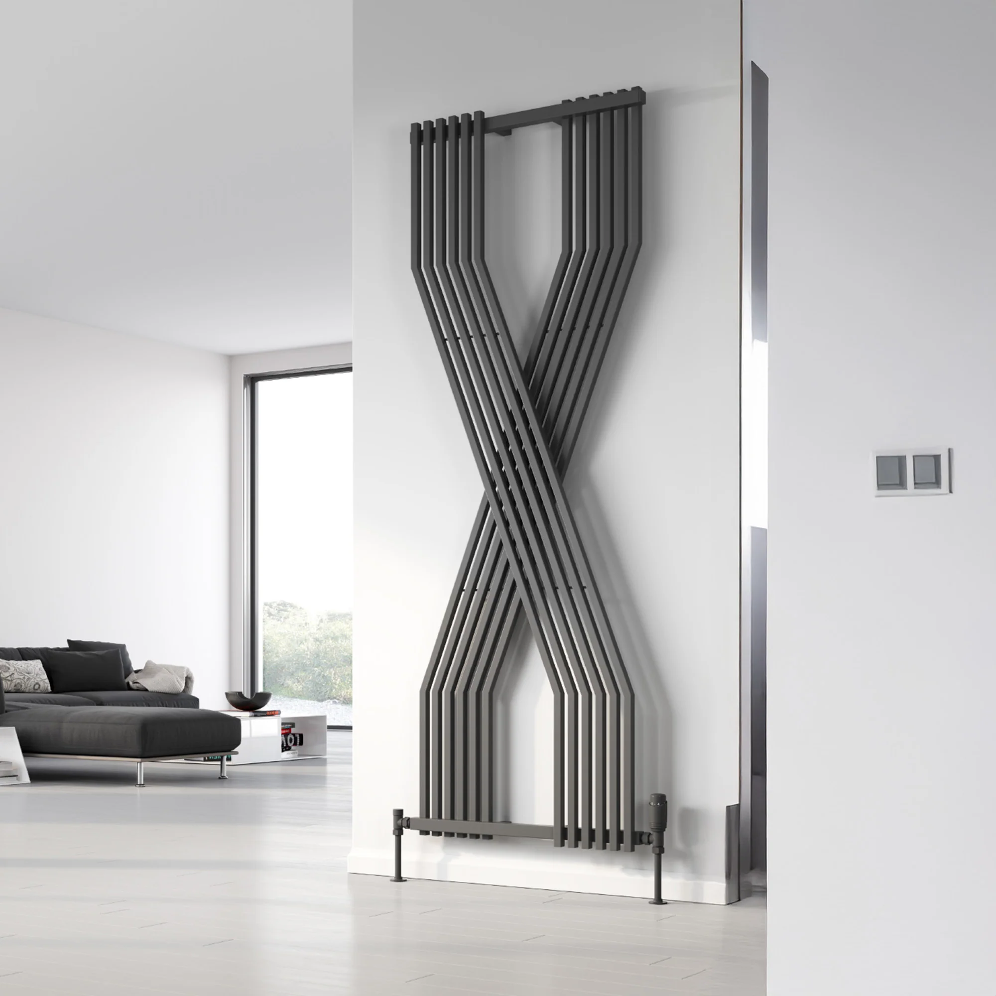 Reina Coredo Vertical Designer Radiator - 1760 x 620mm - Chrome
