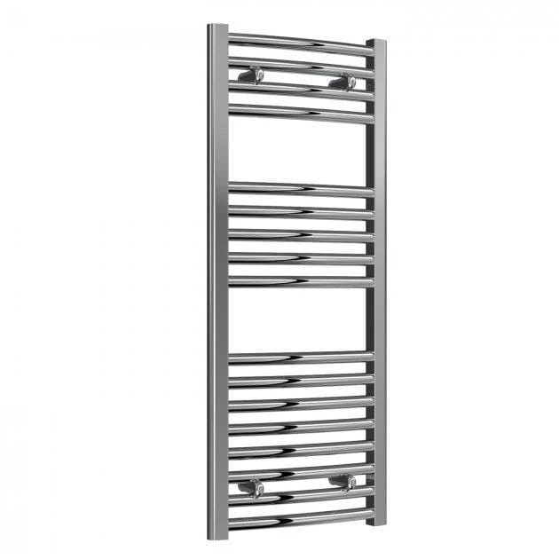 Reina Diva Vertical Curved Heated Towel Rail - Chrome - 1000 x 400mm