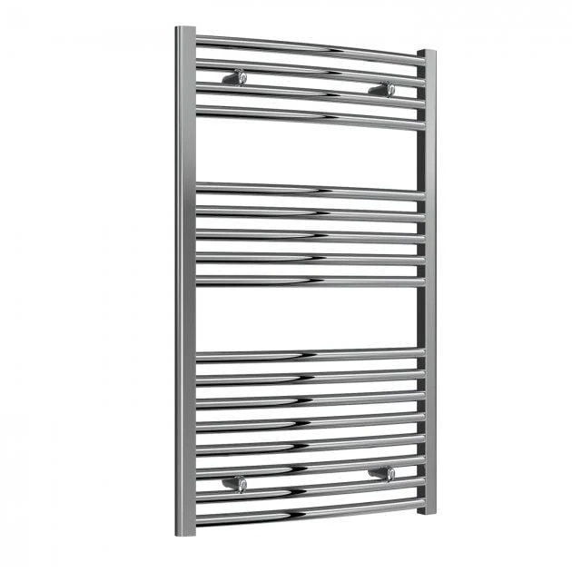 Reina Diva Vertical Curved Heated Towel Rail - Chrome - 1000 x 600mm