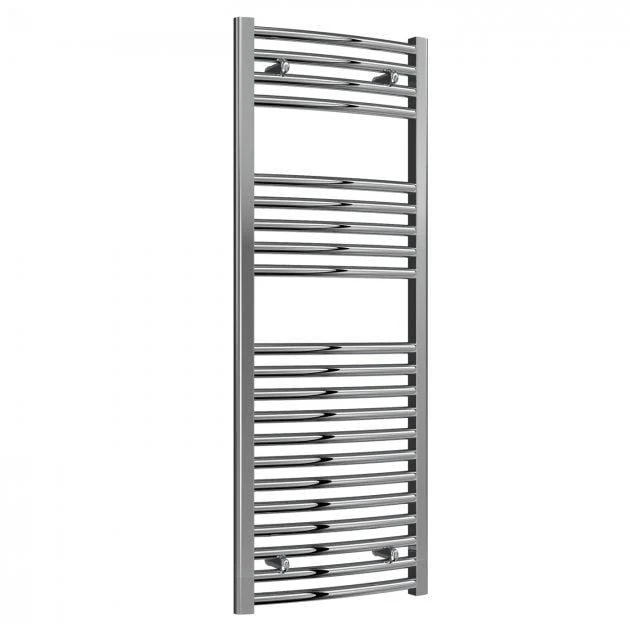 Reina Diva Vertical Curved Heated Towel Rail - Chrome - 1200 x 450mm