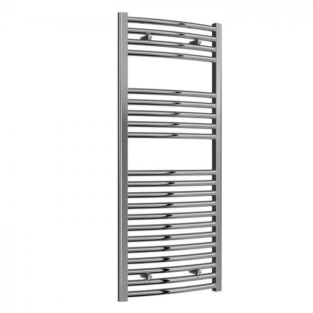 Reina Diva 1200 x 500mm Electric Curved Chrome Heated Towel Rail