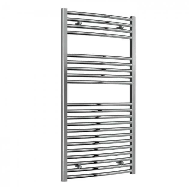 Reina Diva Vertical Curved Heated Towel Rail - Chrome - 1200 x 600mm