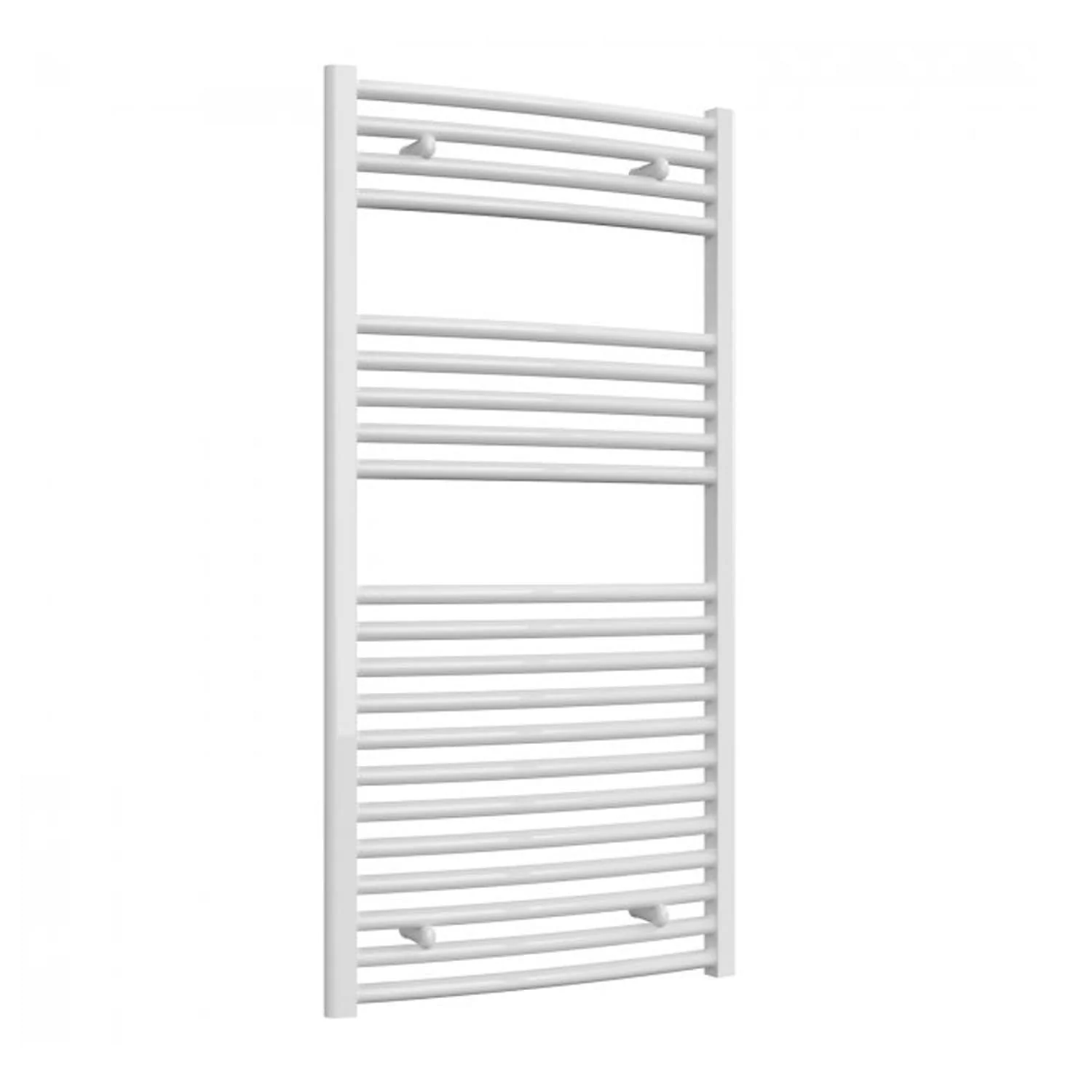 Diva 1200 x 600mm Curved White Heated Towel Rail