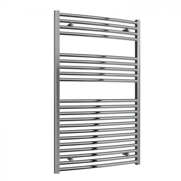 Reina Diva Vertical Curved Heated Towel Rail - Chrome - 1200 x 750mm
