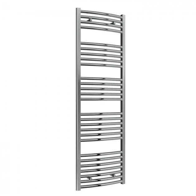 Reina Diva Vertical Curved Heated Towel Rail - Chrome - 1600 x 500mm